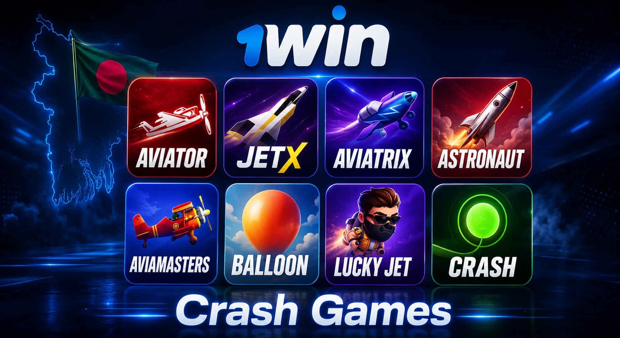 play crash games at 1win casino online